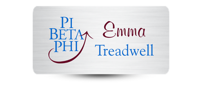 1.5 1.5" x 3" Pi Beta Phi Name Tag - Part #597