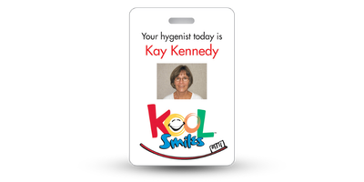 3 1/2 3 1/2" x 2" Photo ID Name Tag - Part #98