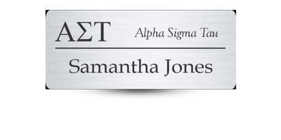 1.25 1.25" x 3" Alpha Sigma Tau Name Tag - Part #1260