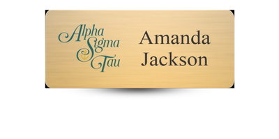 1.25 1.25" x 3" Alpha Sigma Tau Name Tag - Part #1259