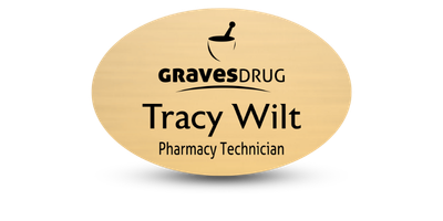 1 1/2" x 3" Oval Pharmacy Name Tags