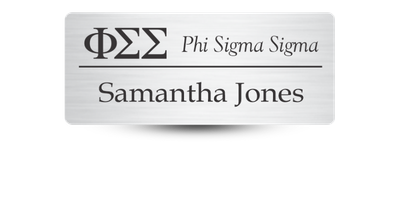 1.25" x 3" Phi Sigma Sigma Name Tag - Part #1270