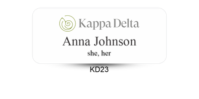 1.25 1.25" x 3" Kappa Delta Name Tag - Part #566