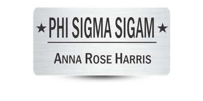 1.50 1.50" x 3" Phi Sigma Sigma Name Tag - Part #1272