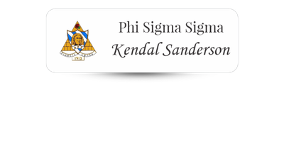 1 1" x 3" Phi Sigma Sigma Name Tag - Part #1265