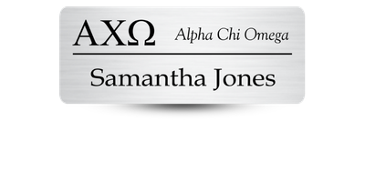 1.25 1.25" x 3" Alpha Chi Omega Name Tag - Part #176