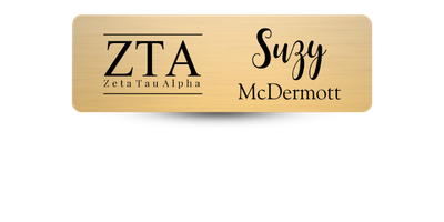 1" x 3" Zeta Tau Alpha Name Tag - Part #659