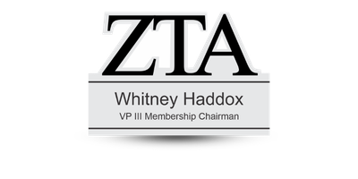 Custom Shape Zeta Tau Alpha Name Tag - Part #646