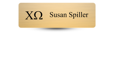 1 1" x 3" Chi Omega Name Tag - Part #444
