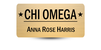1.5" x 3" Chi Omega Name Tag - Part #452