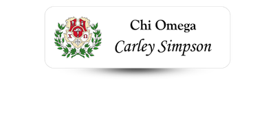 1" x 3" Chi Omega Name Tag - Part #442
