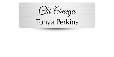 1 1" x 3" Chi Omega Name Tag - Part #443