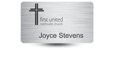 2 2" x 3 1/2" Metal Engraved Name Tag