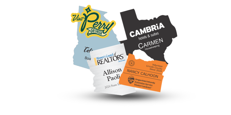 Custom State Shape Name Tag – Choose Any U.S. State