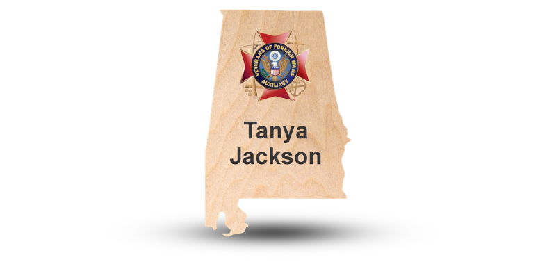 Alabama State Shaped Wooden Name Tag