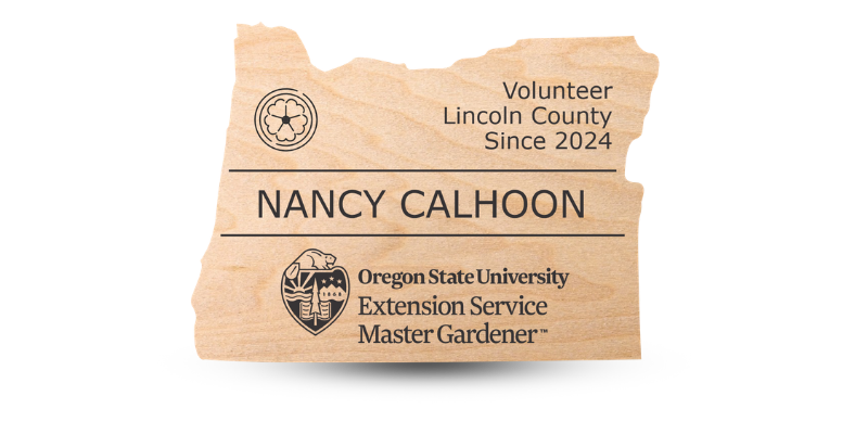 Oregon State Shaped Wooden Name Tag
