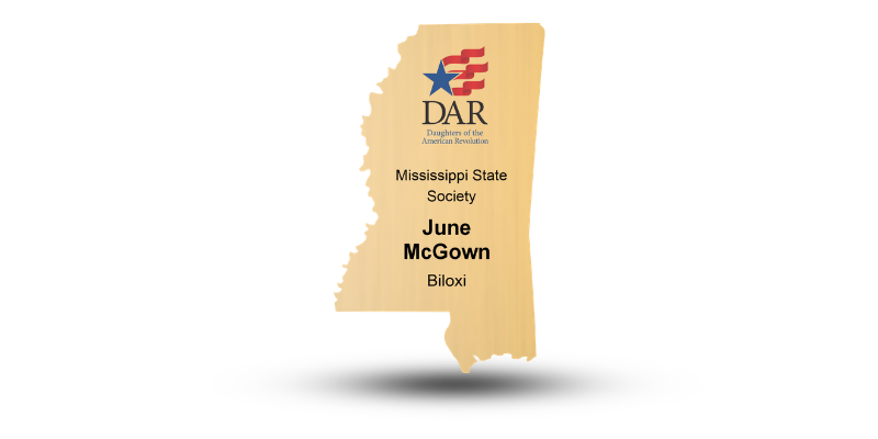 Mississippi State Shaped Name Tag