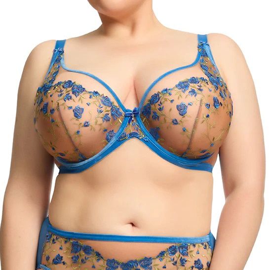 Rosewyn Full Figure Bra, Colour: Charming Blue, Size: 40 F