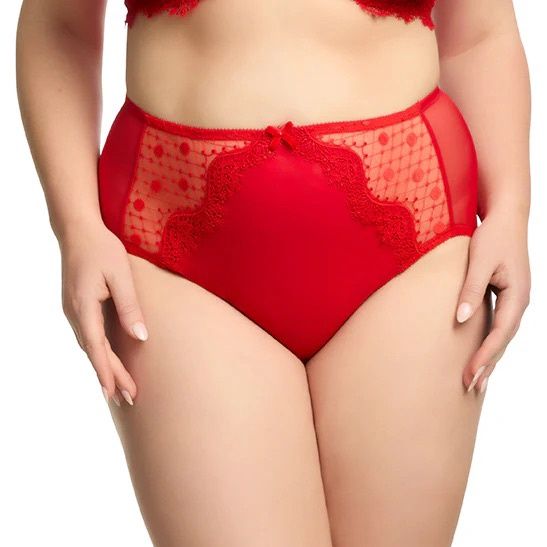 Vedette High Waist Brief, Colour: Flame Red, Size: M