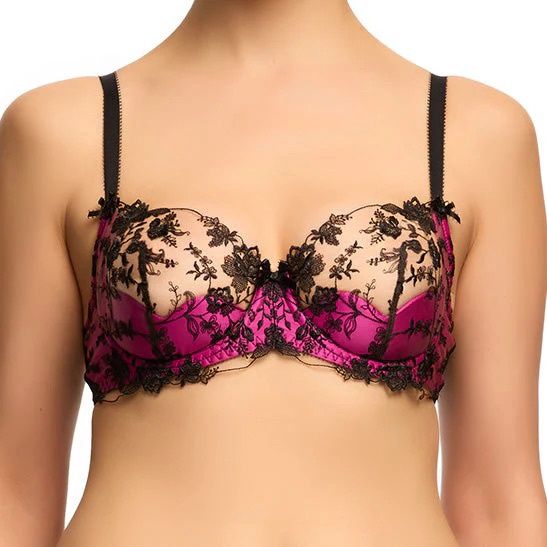 Victresse Underwire Bra, Colour: Black/Fuschia, Size: 32 C