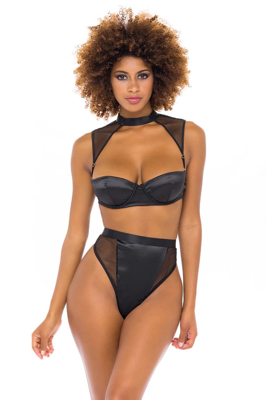 Josephine Fishnet Bra, Colour: Black, Size: S