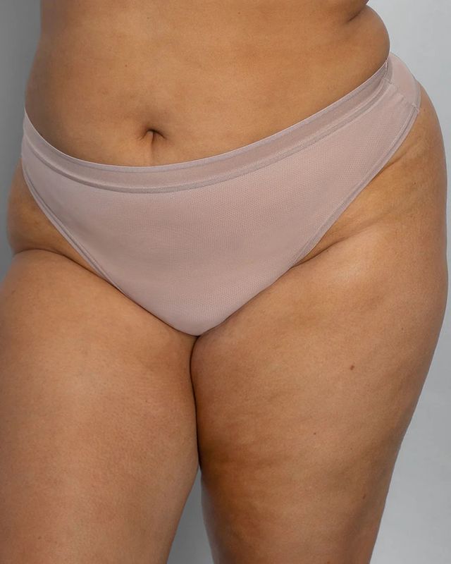 Sheer Mesh High Cut Thong