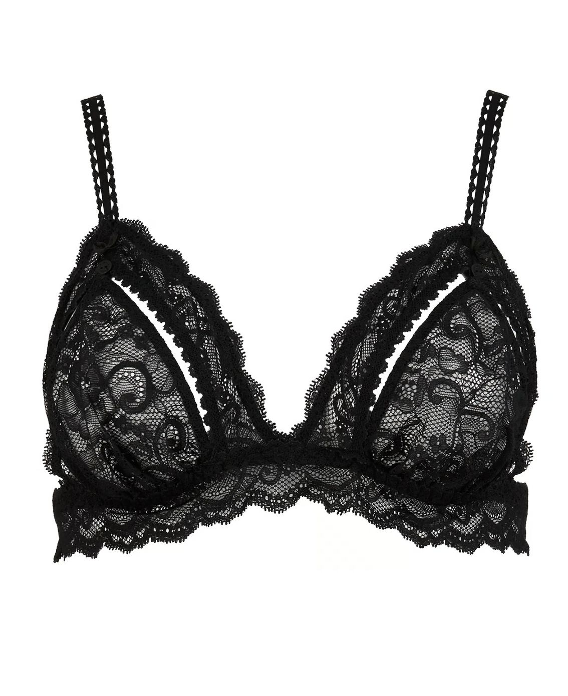 Boite A Desir Open Up Triangle Bralette, Colour: Noir, Size: OS