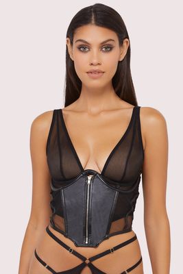 Maeve Black Vegan Leather Underbust Corset