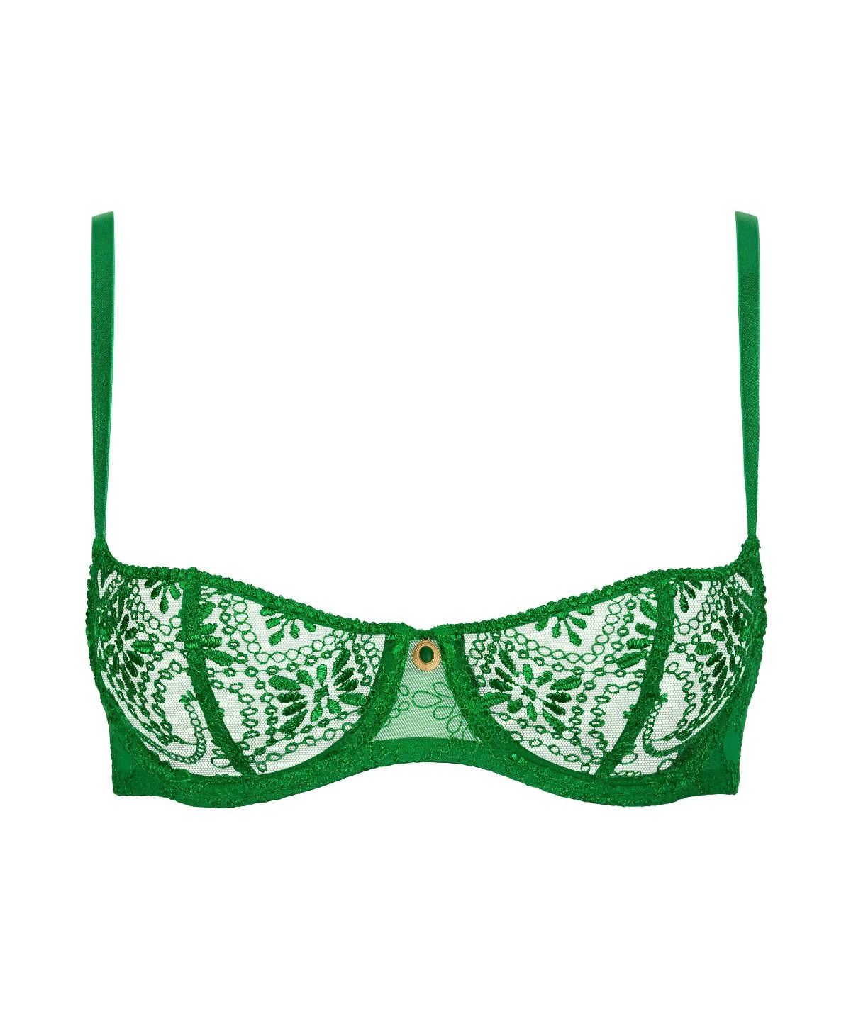 Losing My Mind Half Cup Bra, Colour: Green Island, Size: 38 E