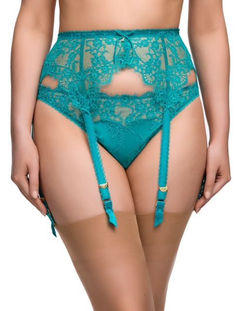 Zsa Zsa Suspender, Colour: Peacock, Size: M