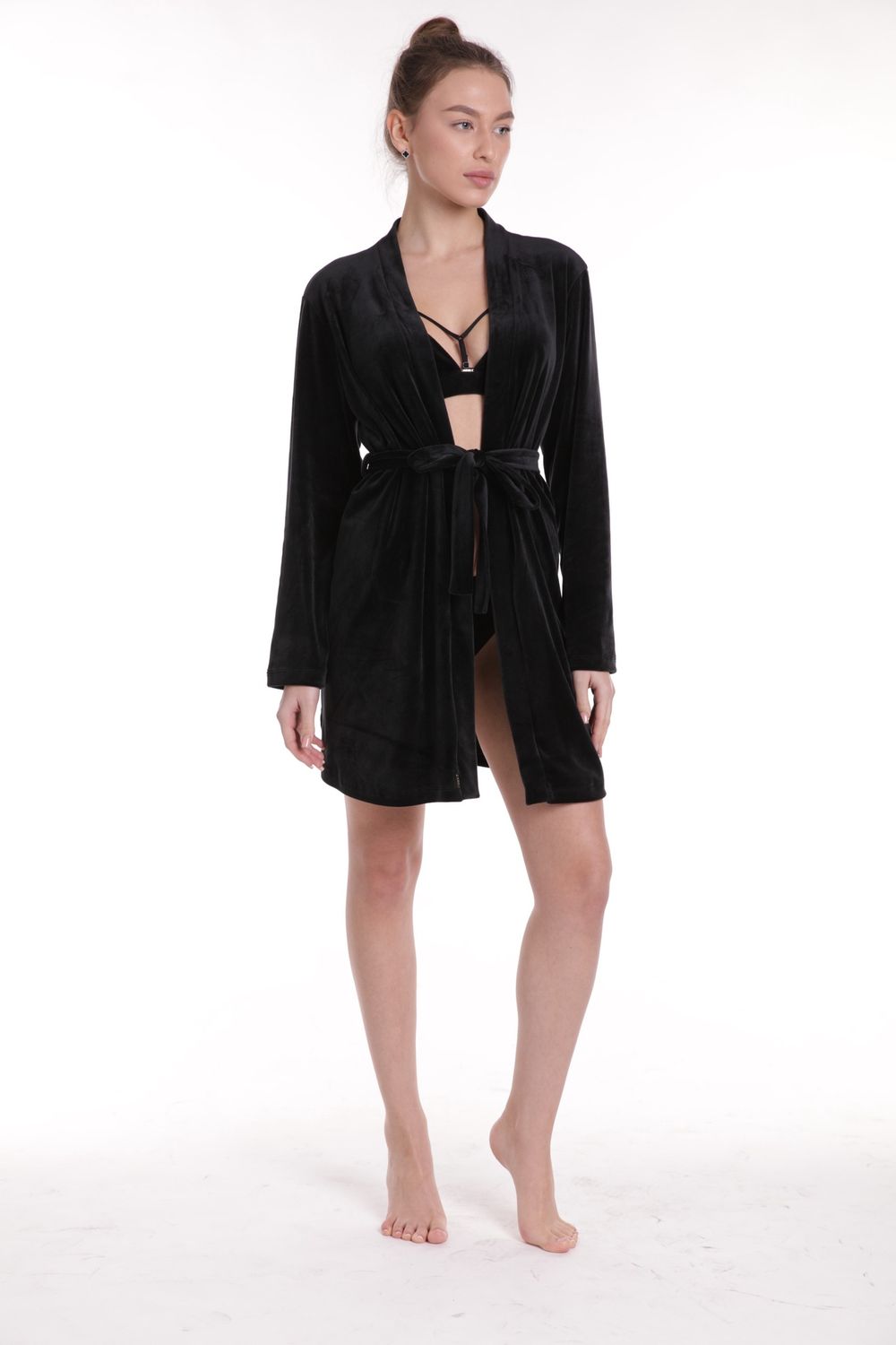 Shade Lounge Robe, Colour: Black, Size: XS