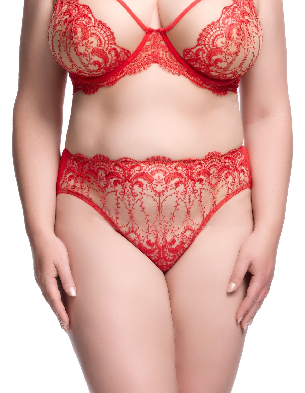Nom de Plume Hi Cut Brief, Colour: Flame Red, Size: XXL
