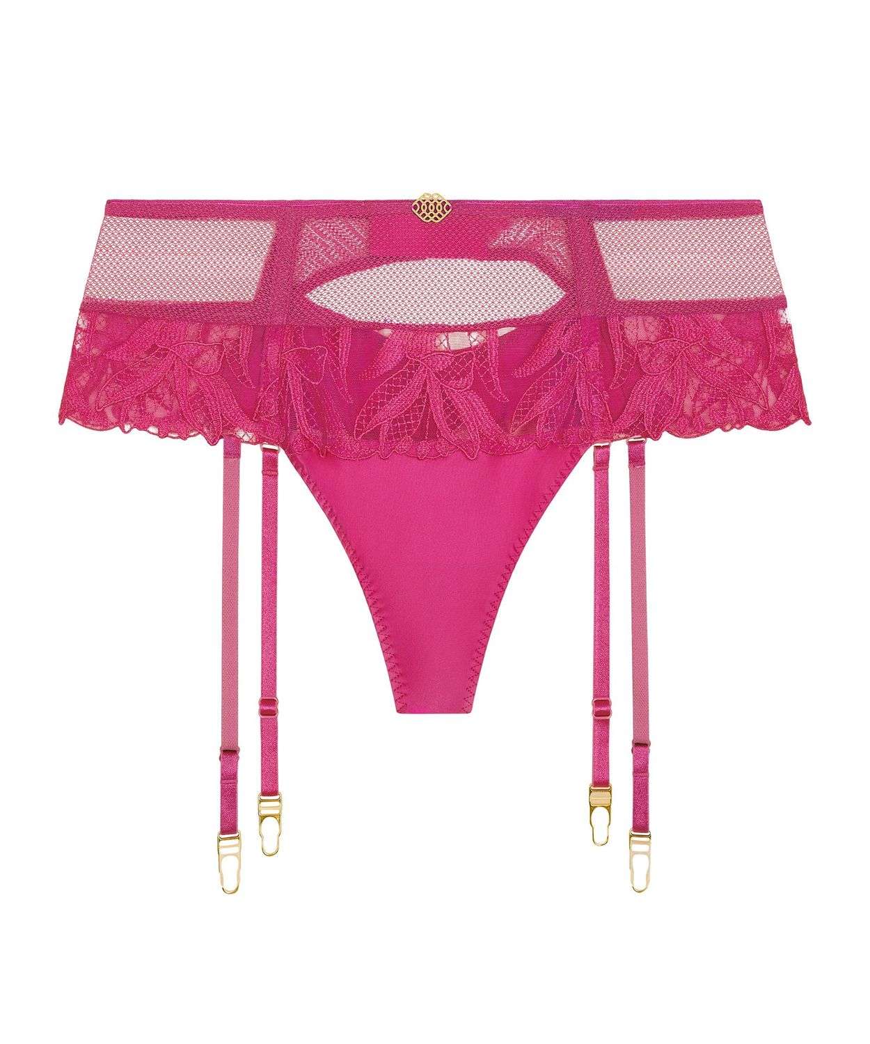 Sweet Euphoria Suspender Tanga in Passion Rose, Colour: Passion Rose, Size: XS