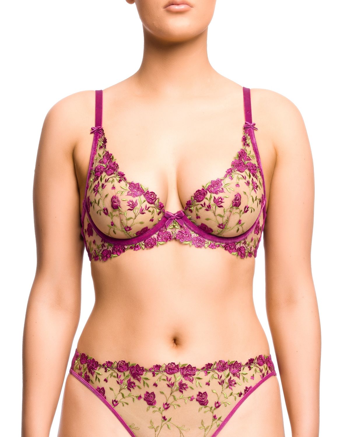 Rosewyn Plunge Bra - Pinot Noir, Colour: Pinot Noir, Size: 32 C
