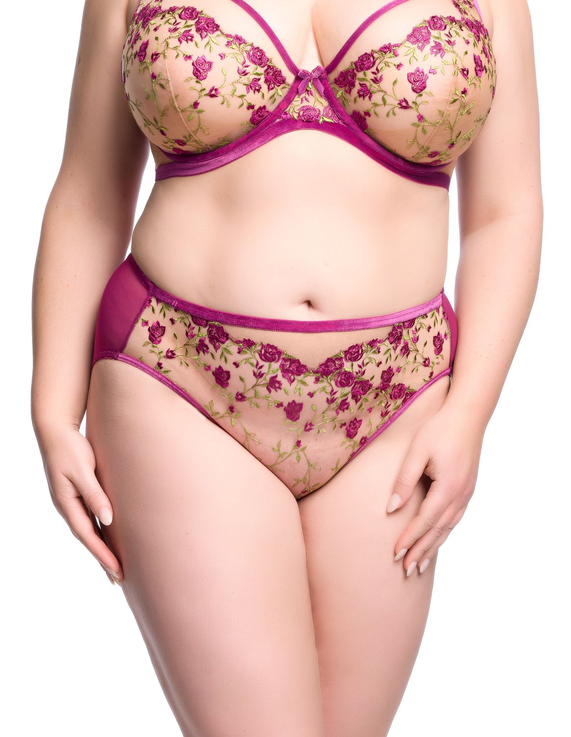 Rosewyn Hi Cut Brief - Pinot Noir, Size: L