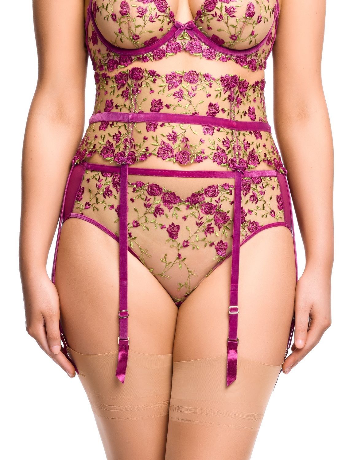 Rosewyn Suspender - Pinot Noir, Size: S