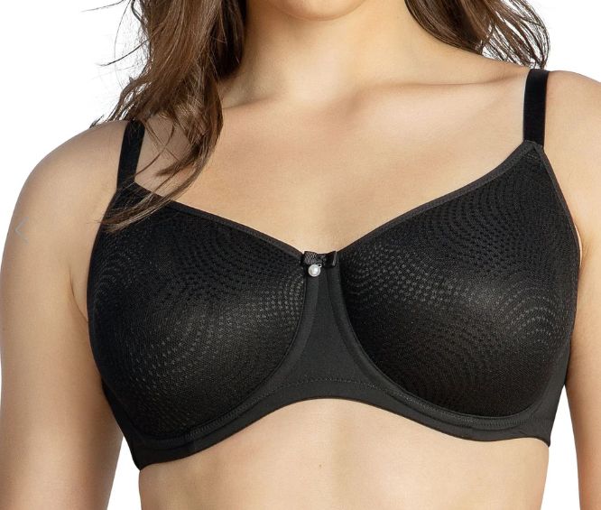 Pearl Seamless Minimizer Bra, Colour: Black, Size: 30 D
