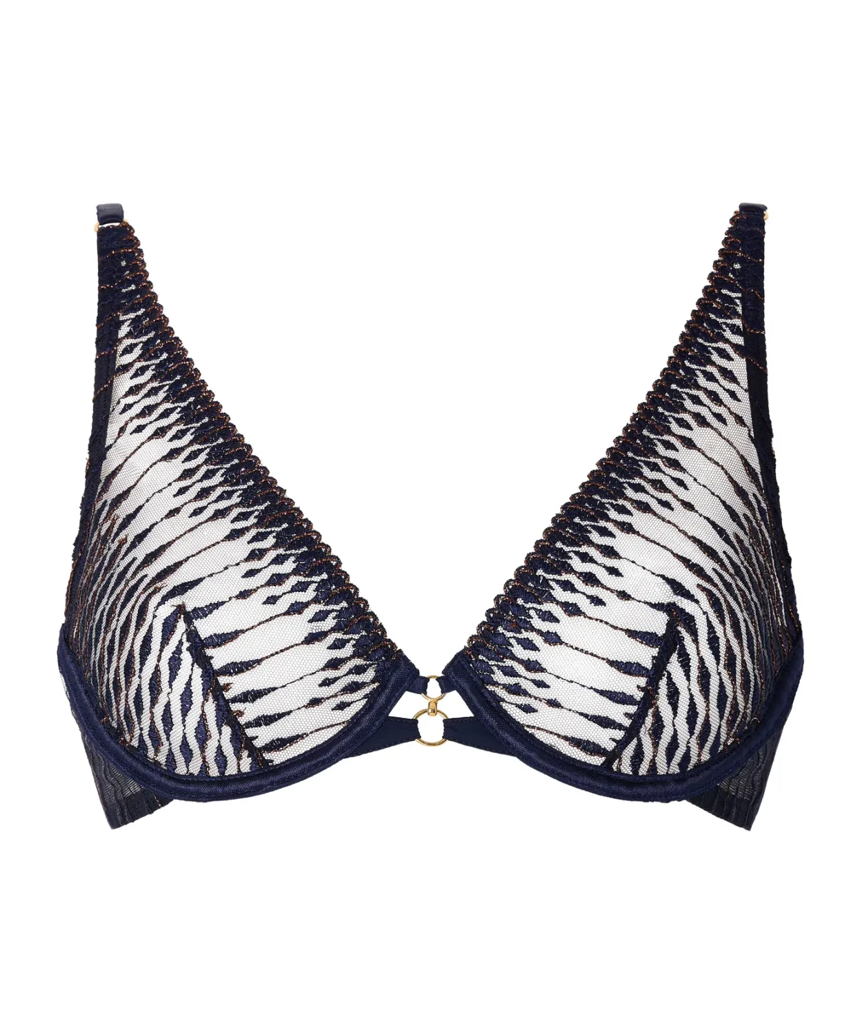 Voodoo Kiss Ultra Plunge Triangle Bra, Colour: Blue Moon, Size: 32 F
