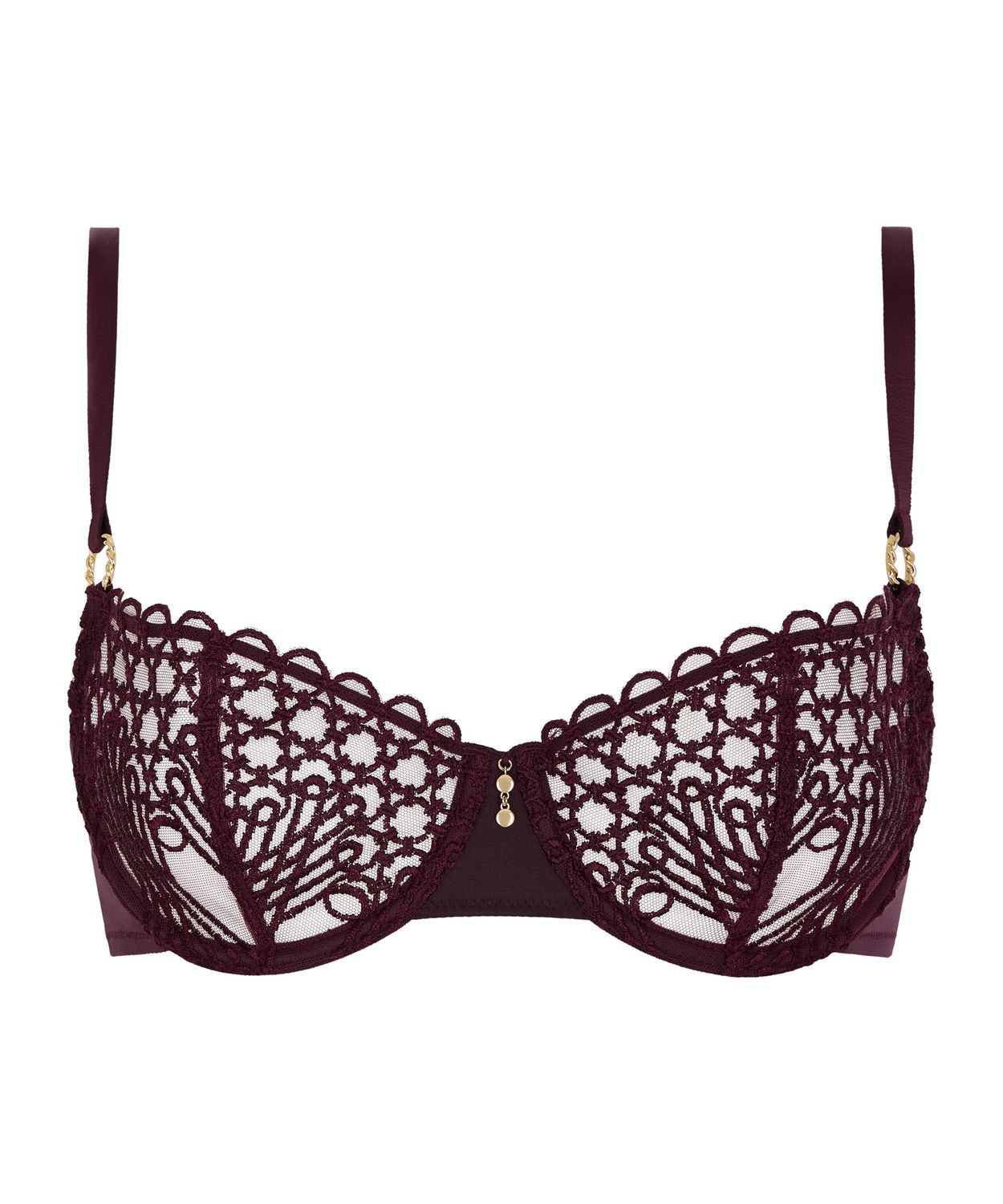 Eloge Du Desir Underwire Half-Cup Bra, Colour: Deep Berry, Size: 32 D