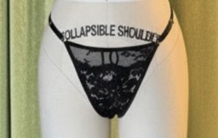 The Mixed Lace Collection G-String in Black, Colour: Black, Size: S