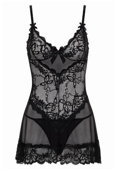 Valentine Lacy Babydoll in Black, Size: S