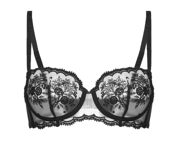 Intrigue Half Cup Bra, Colour: Black, Size: 32 C