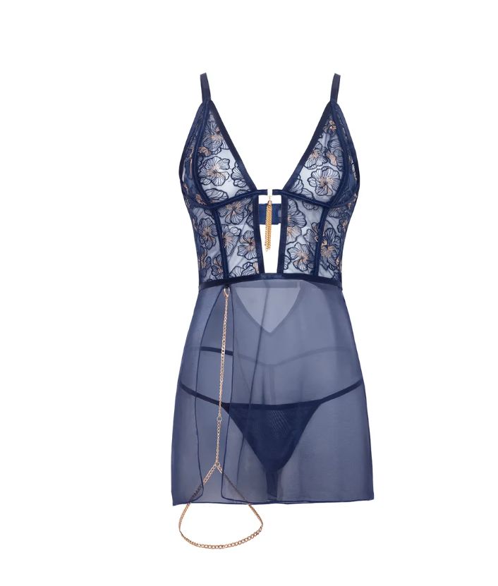 Bleu Babydoll in Frosted Almond/Estate Blue, Colour: Frosted Almond/Estate Blue, Size: S