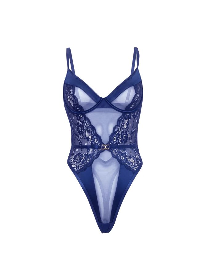 Doreen Bodysuit in Estate Blue, Colour: Estate Blue, Size: S/M