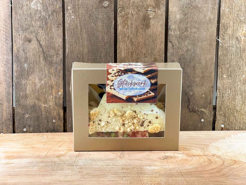 Stückwerk Bruchschokolade weiße Schokolade 150g Stückwerk Bruchschokolade weiße Schokolade 150g