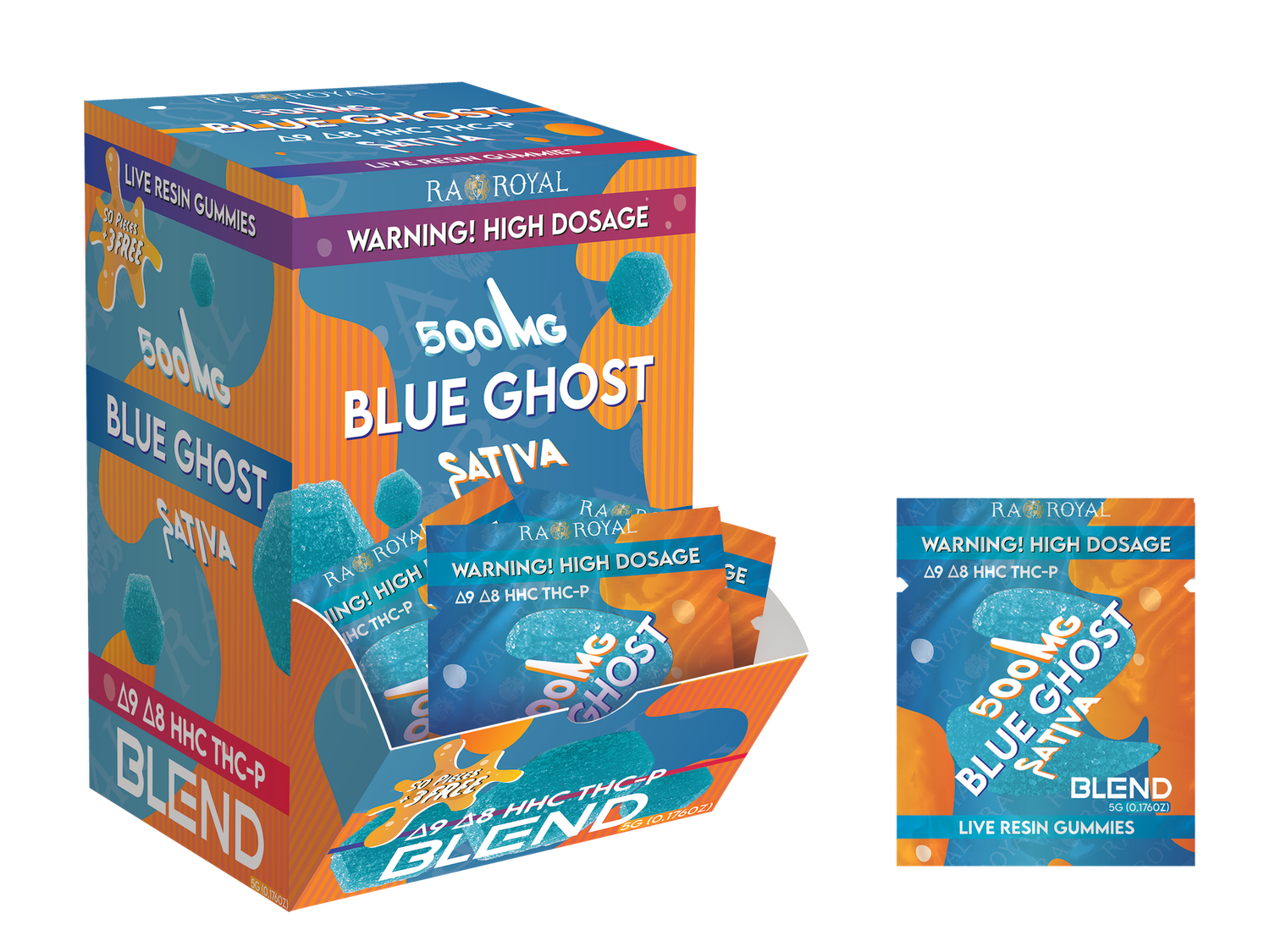 500MG BLEND 53CT GUMMY, FLAVOR: BLUE GHOST (SATIVA)