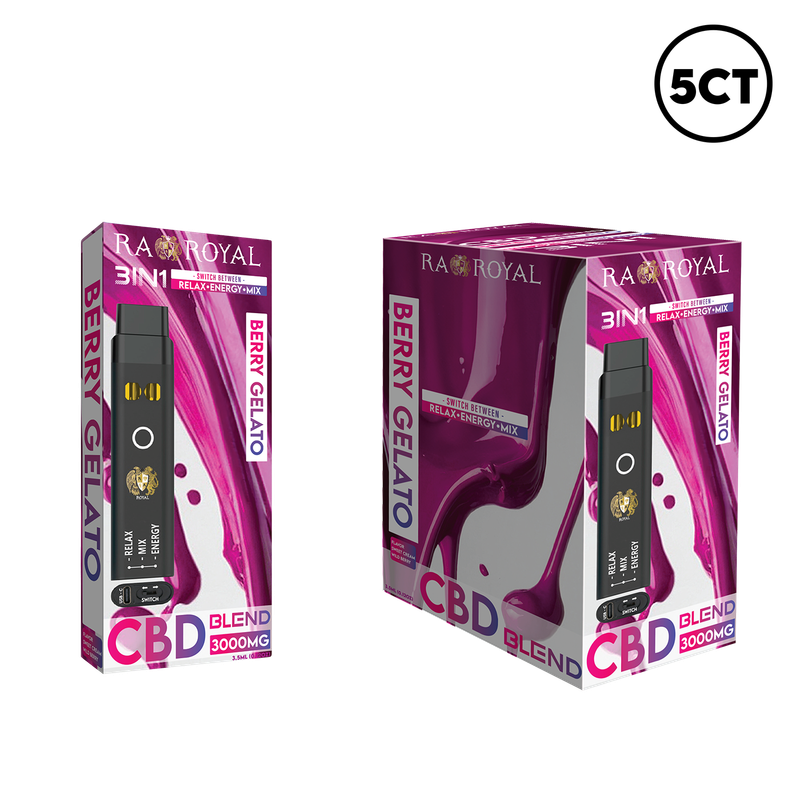 RA 3IN1 CBD+ DISPOSABLE 5CT BOX