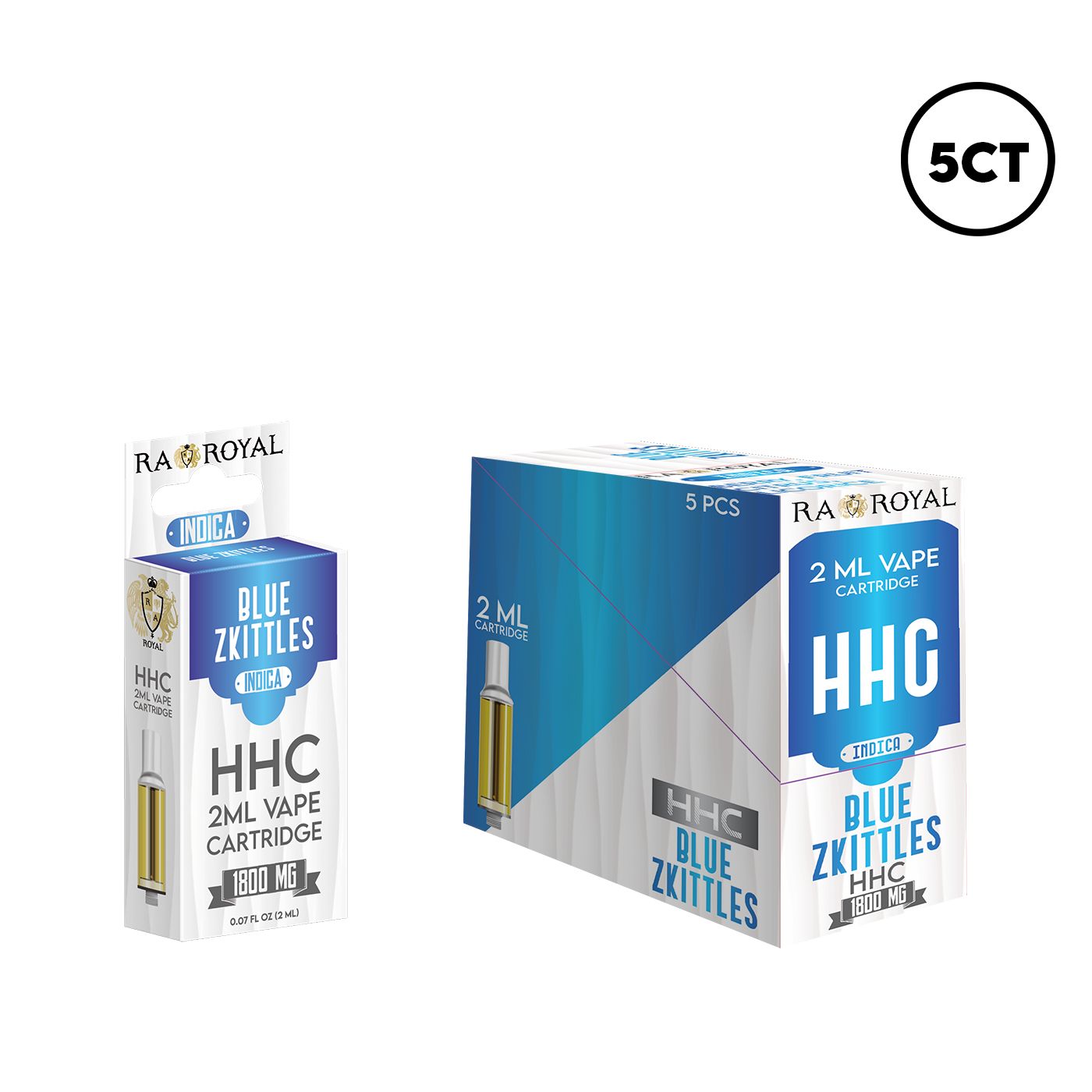 HHC 2ML CARTRIDGE 5CT BOX, FLAVOR: BLUE ZKITTLES
