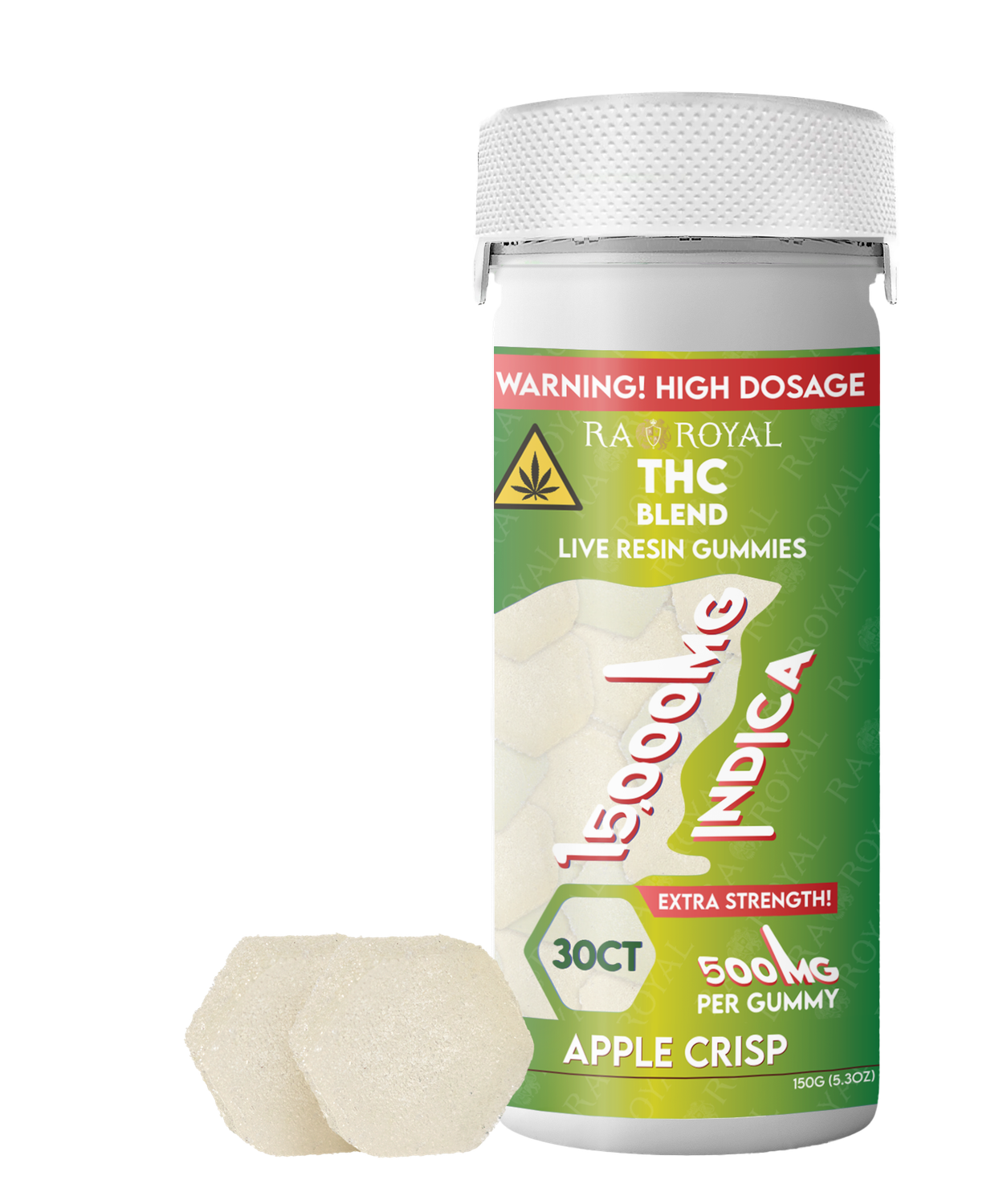 FL COMPLIANT THC BLEND 15000MG BLEND GUMMY, FLAVOR: APPLE CRISP (INDICA)