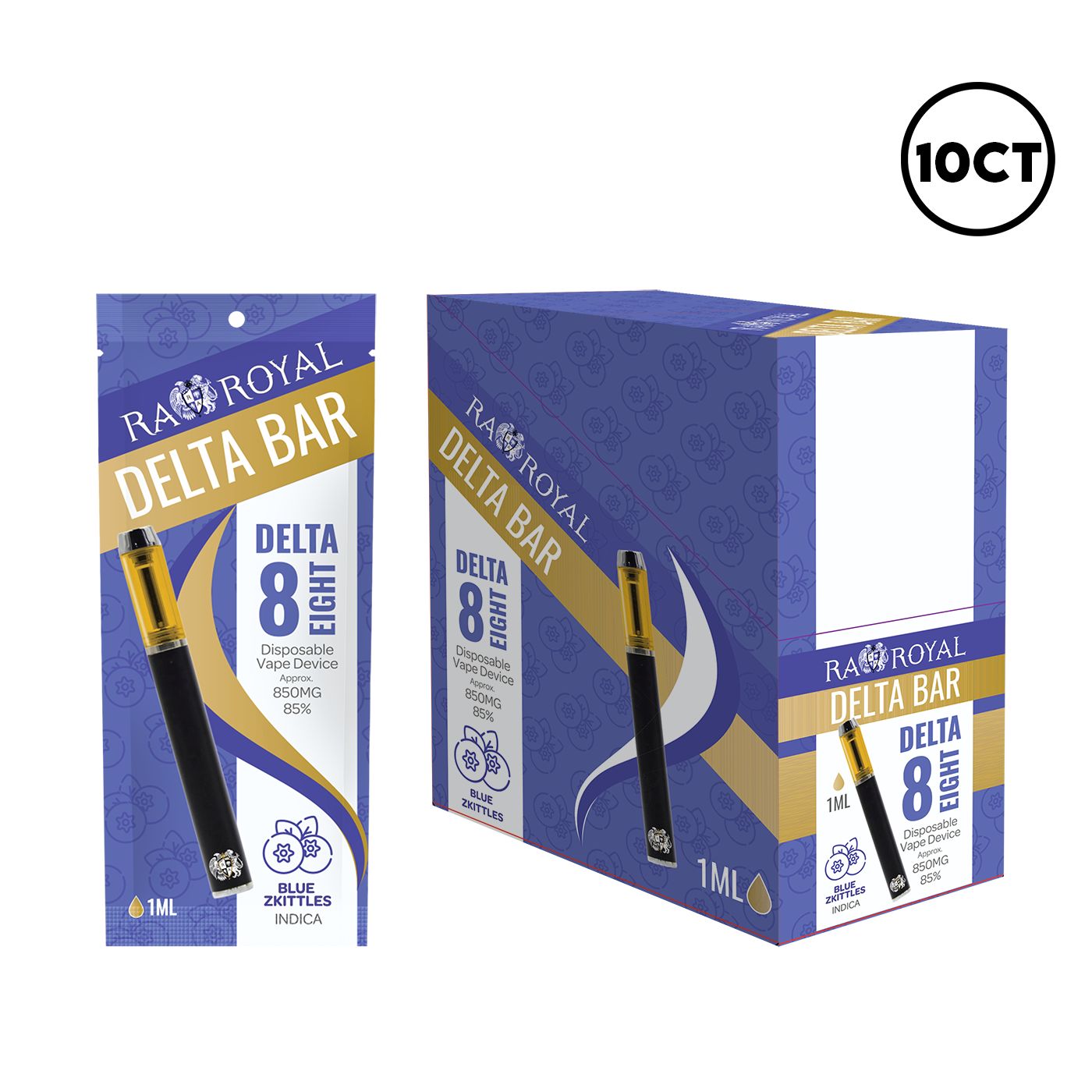 RA D8 1ML DISPOSABLE 10CT BOX, FLAVOR: BLUE ZKITTLES
